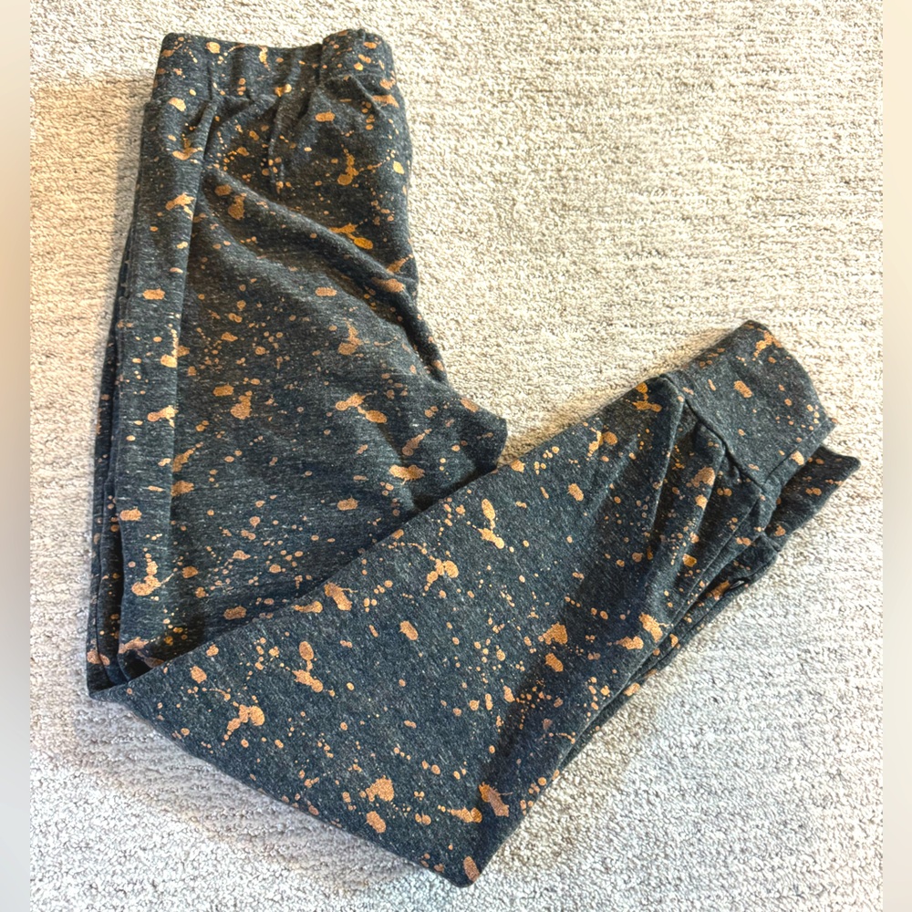 Terez grey and gold splatter joggers